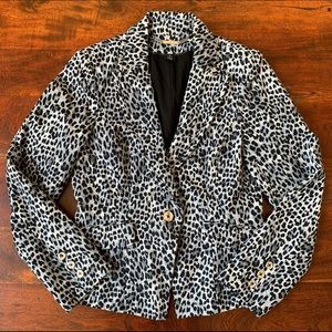 WHBM black and grey animal cheetah print blazer